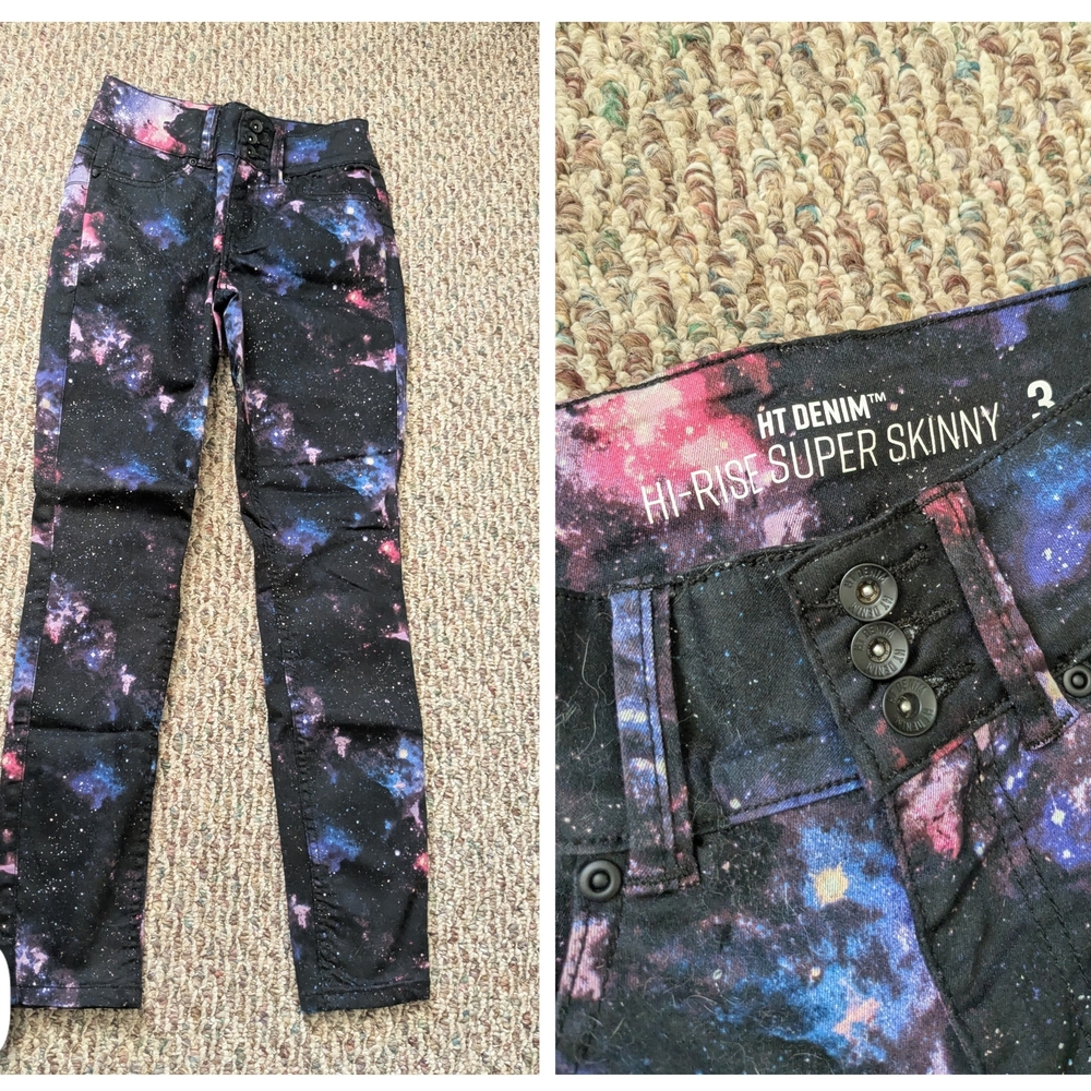 Galaxy Print Womens Skinny Jeans